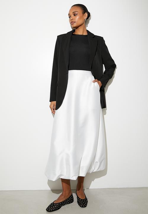 VELVET - Satin bubble skirt - ivory