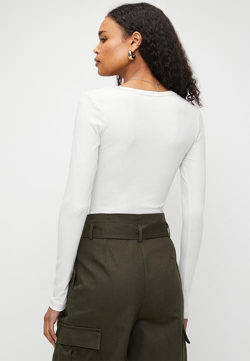 Superbalist - 2 pack scoop long sleeve tee - black & white 