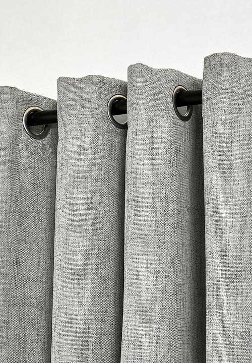 Sixth Floor - Textured Weave Lined Eyelet Curtain - Grey