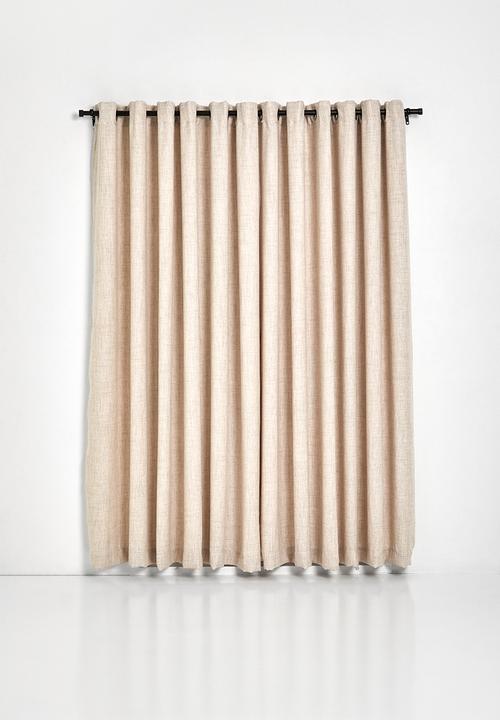 Sixth Floor - Textured Weave Lined Eyelet Curtain - Neutral