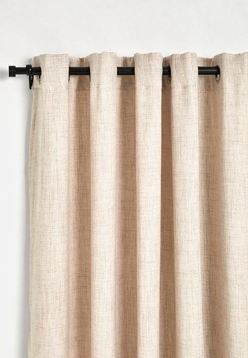 Sixth Floor - Textured Weave Lined Eyelet Curtain - Neutral