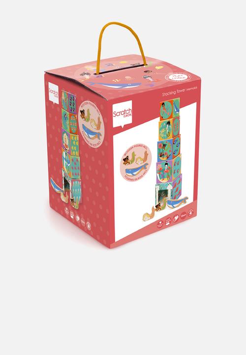 Scratch Europe - Stacking tower ocean 5 blocks & wooden pieces - multi