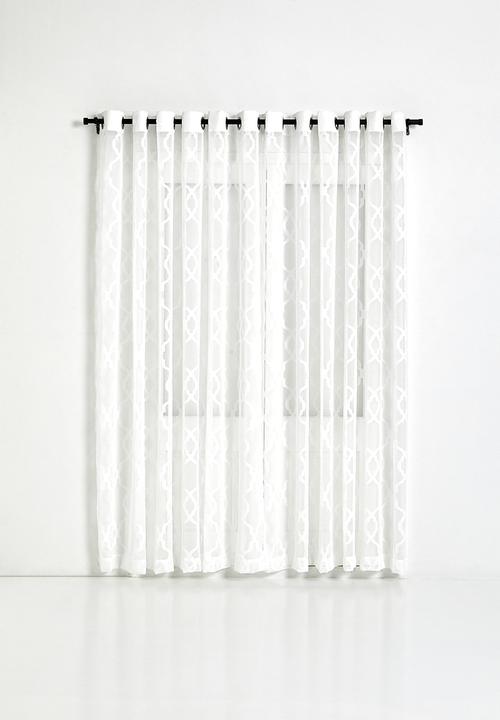 Sixth Floor - Overland Tufted Sheer Eyelet Curtain - White