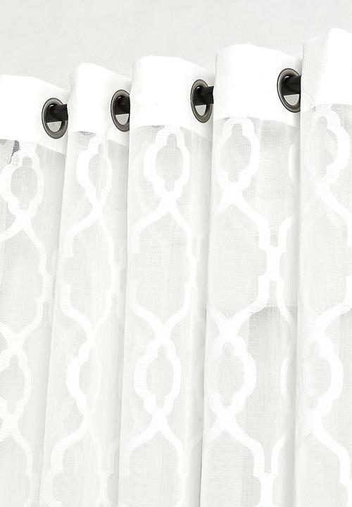 Sixth Floor - Overland Tufted Sheer Eyelet Curtain - White