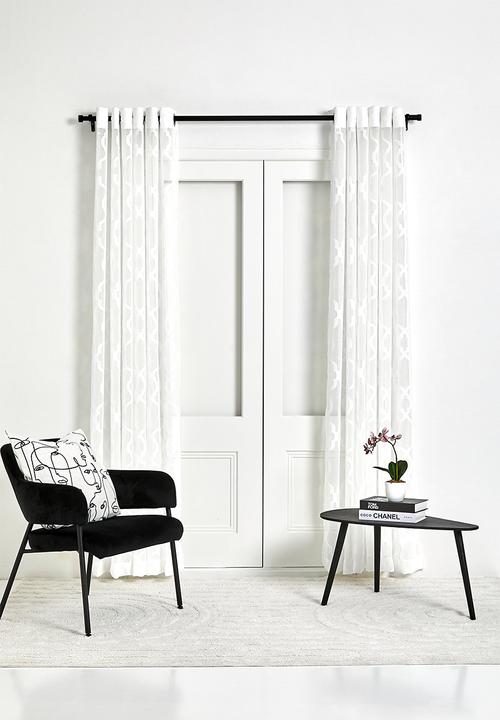 Sixth Floor - Overland Tufted Sheer Eyelet Curtain - White