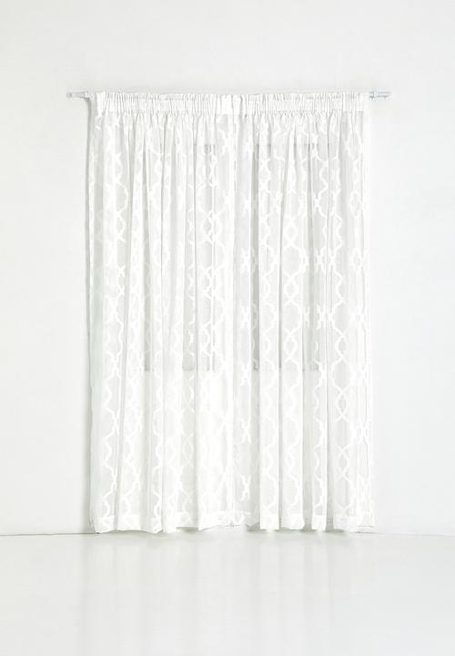 Sixth Floor - Overland Tufted Sheer Taped Curtain - White