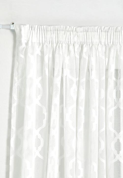Sixth Floor - Overland Tufted Sheer Taped Curtain - White