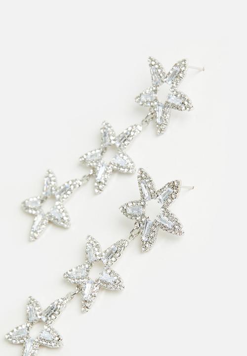 Me&B - Long Star Earrings - Silver