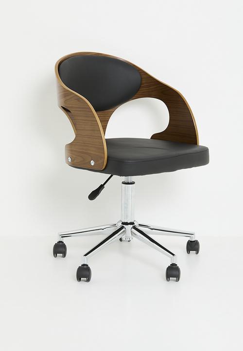 Sixth Floor - Samson office chair-Black & Walnut