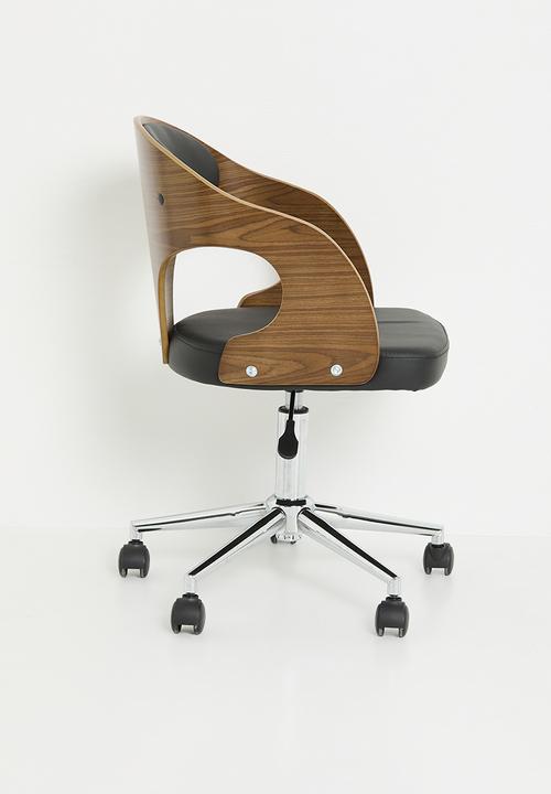 Sixth Floor - Samson office chair-Black & Walnut