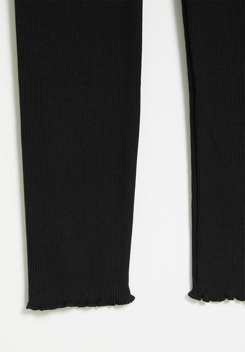 MINOTI - Rib leggings - black