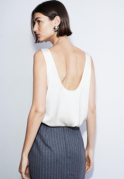 H&M - Satin vest top - white