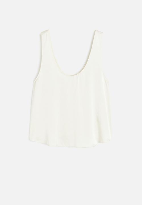 H&M - Satin vest top - white