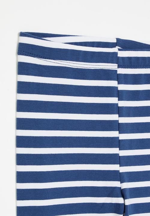Pop Candy - Striped leggings - blue & white