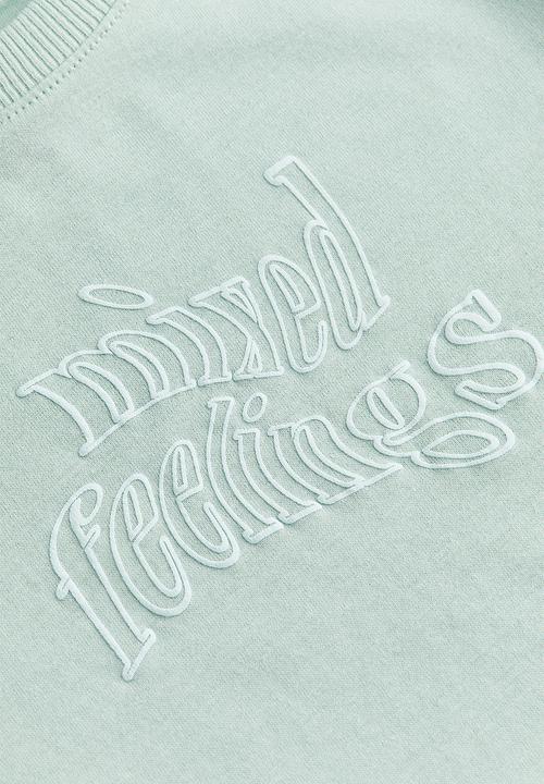 H&M - Printed T-shirt - light green mixed feelings