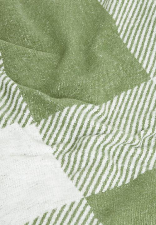 Sixth Floor - Check Bed Blanket Throw - Green
