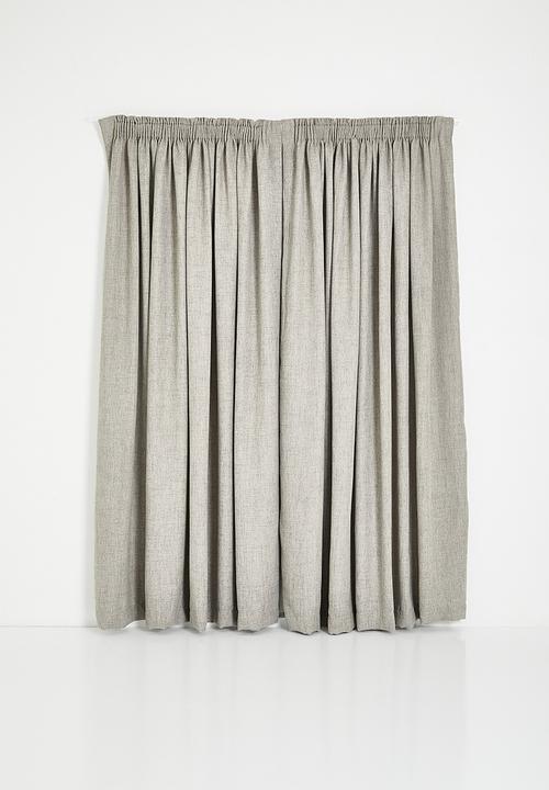 Sixth Floor - Textured Weave Lined Taped Curtain - Grey