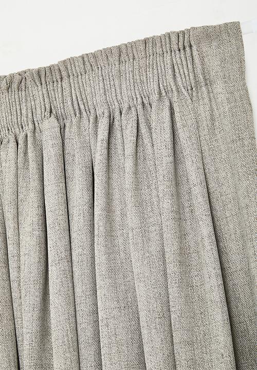 Sixth Floor - Textured Weave Lined Taped Curtain - Grey