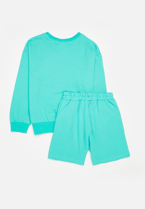 Pop Candy - Sweat top & short set - aqua blue
