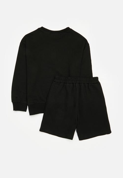 Pop Candy - Sweat top & short set - black