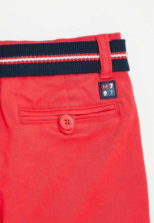 MINOTI - Chino short with belt - red