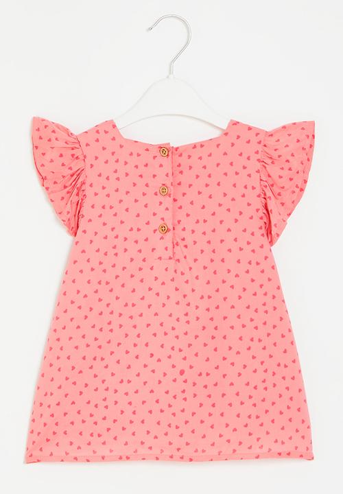 MINOTI - Aop blouse with frill sleeves - pink