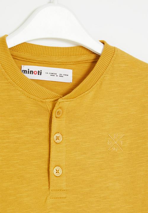 MINOTI - Slub jersey grandad - gold