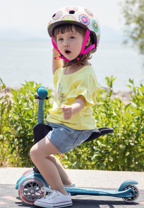 MICRO - Mini 3in1 deluxe plus  scooter - blue led