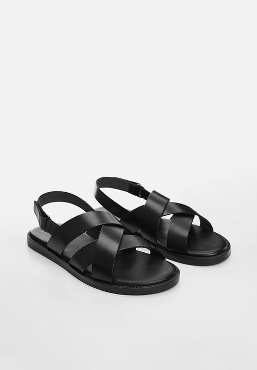 MANGO - Sandals romana - black