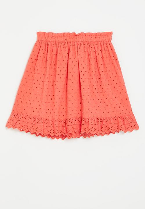 MINOTI - Broidiere anglais skirt - orange