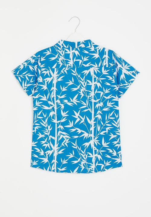 MINOTI - Printed poplin shirt - blue