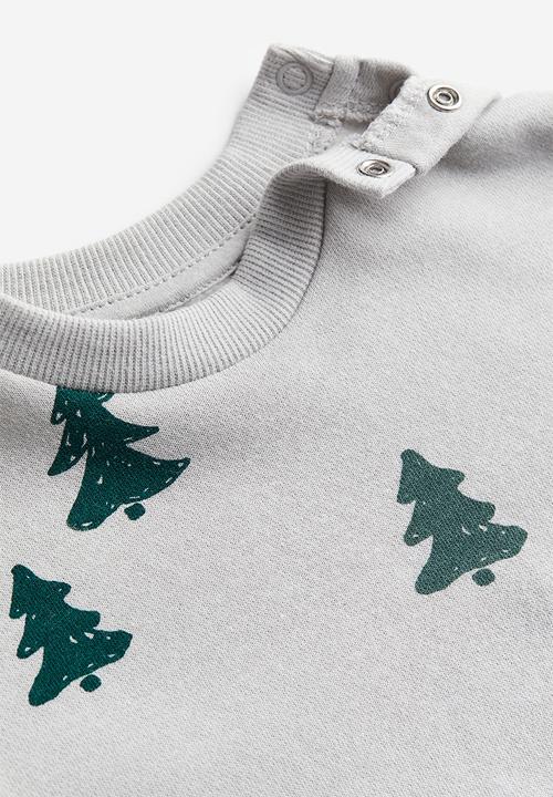 H&M - 2-Piece sweatshirt set - light grey patterned