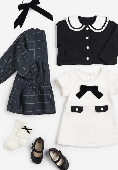 H&M - Button-front dress - grey checked 
