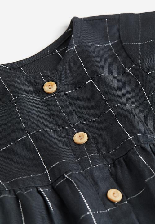 H&M - Button-front dress - grey checked 