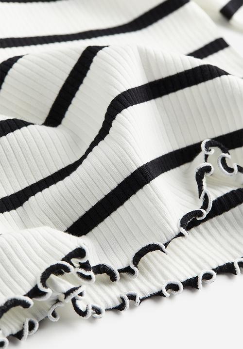H&M - Long-sleeved jersey top - white & black 