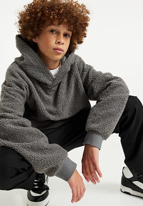 H&M - Teddy hoodie - grey