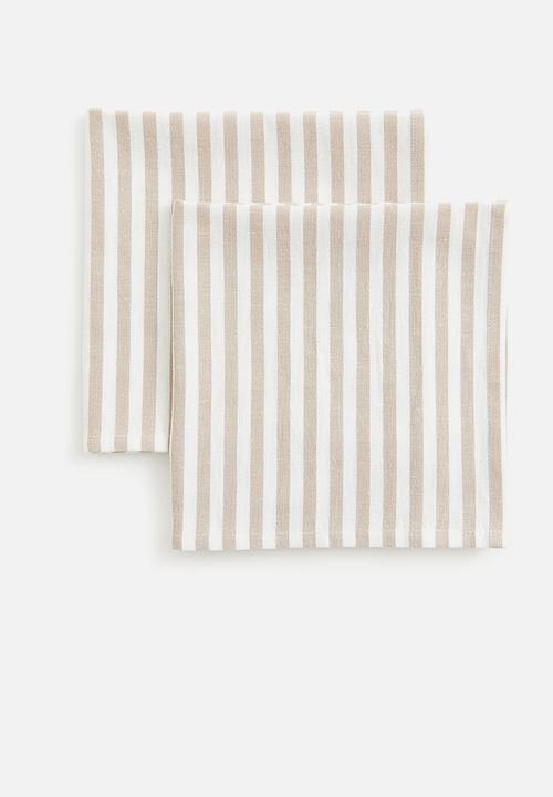 H&M - Striped cotton tablecloth - Beige striped