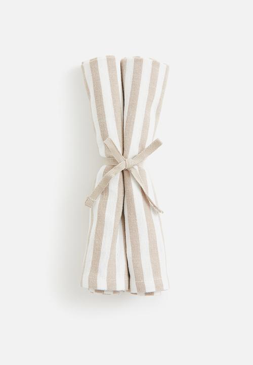H&M - Striped cotton tablecloth - Beige striped