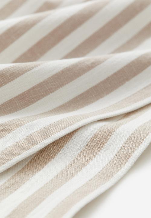 H&M - Striped cotton tablecloth - Beige striped