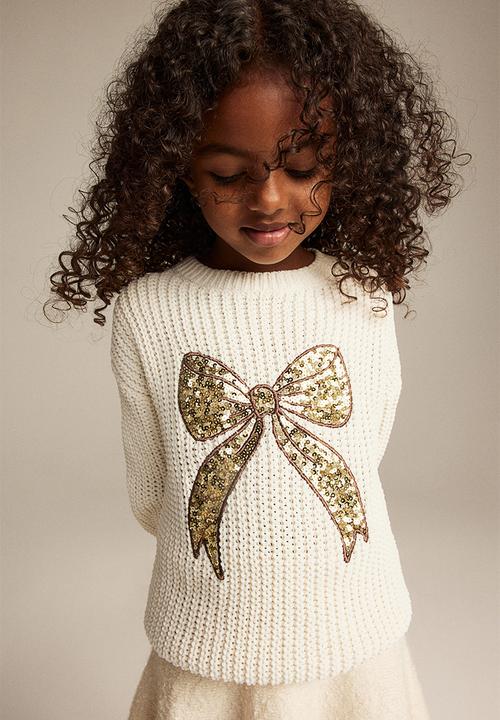 H&M - Knitted chenille jumper - white,multi