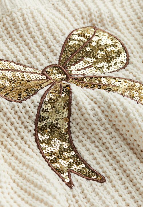 H&M - Knitted chenille jumper - white,multi