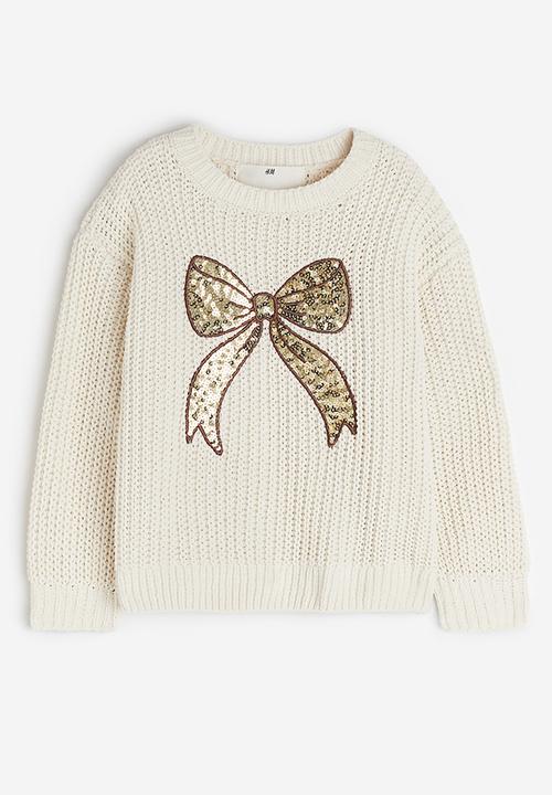 H&M - Knitted chenille jumper - white,multi