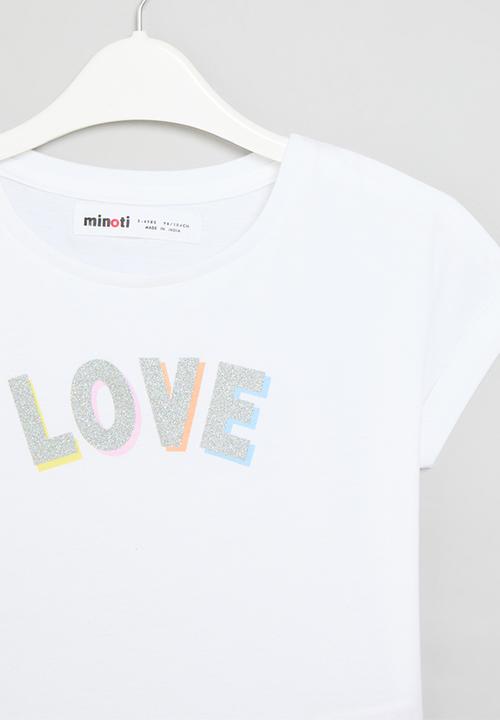MINOTI - Graphic T-shirt with turn up - white