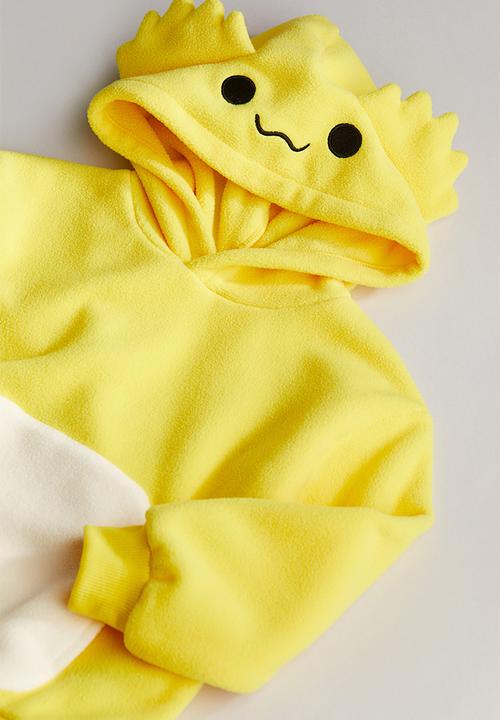 H&M - Appliquéd fleece hoodie - yellow