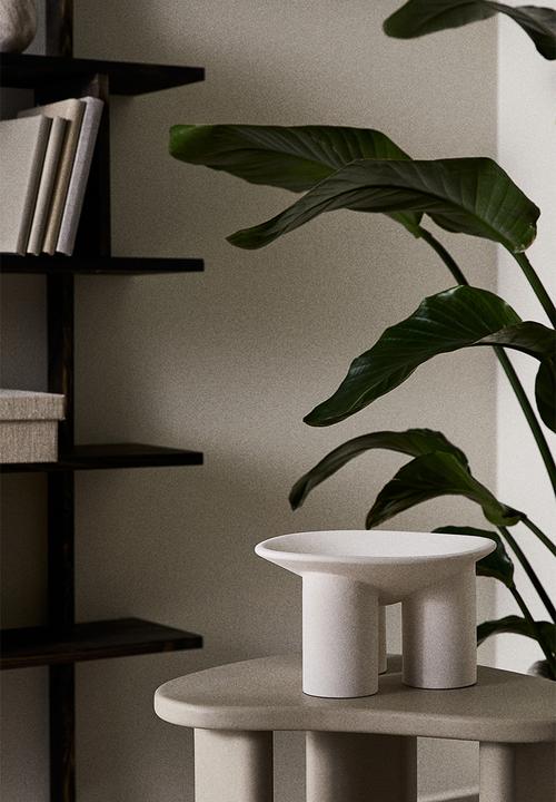 H&M - Footed stoneware bowl - white