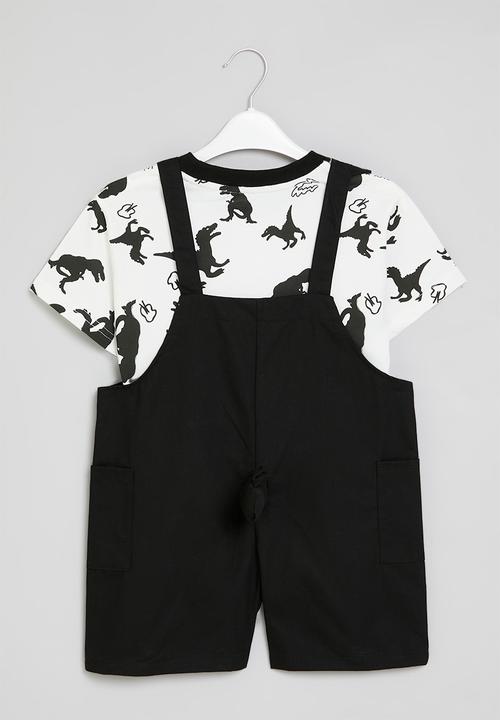Pop Candy - Printed tee & short set - black & white