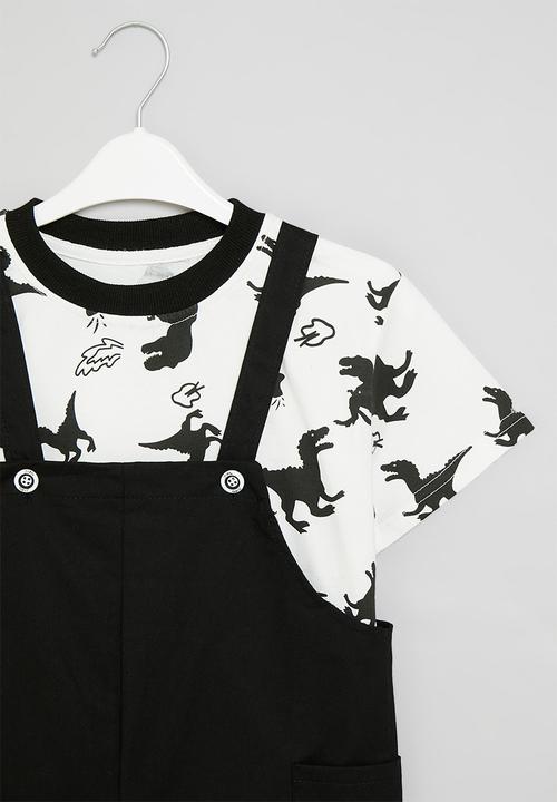 Pop Candy - Printed tee & short set - black & white