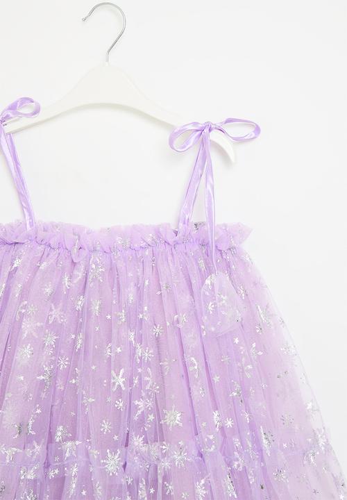 Pop Candy - Tie shoulder mesh dress - purple