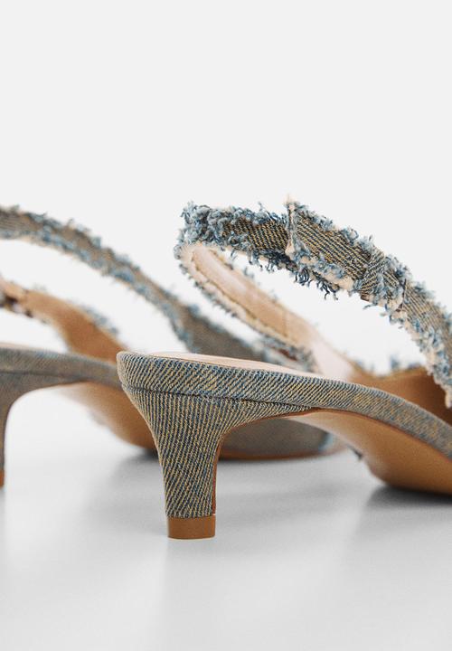 MANGO - Fleco slingback heel - open blue