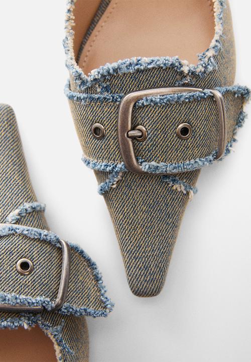 MANGO - Fleco slingback heel - open blue